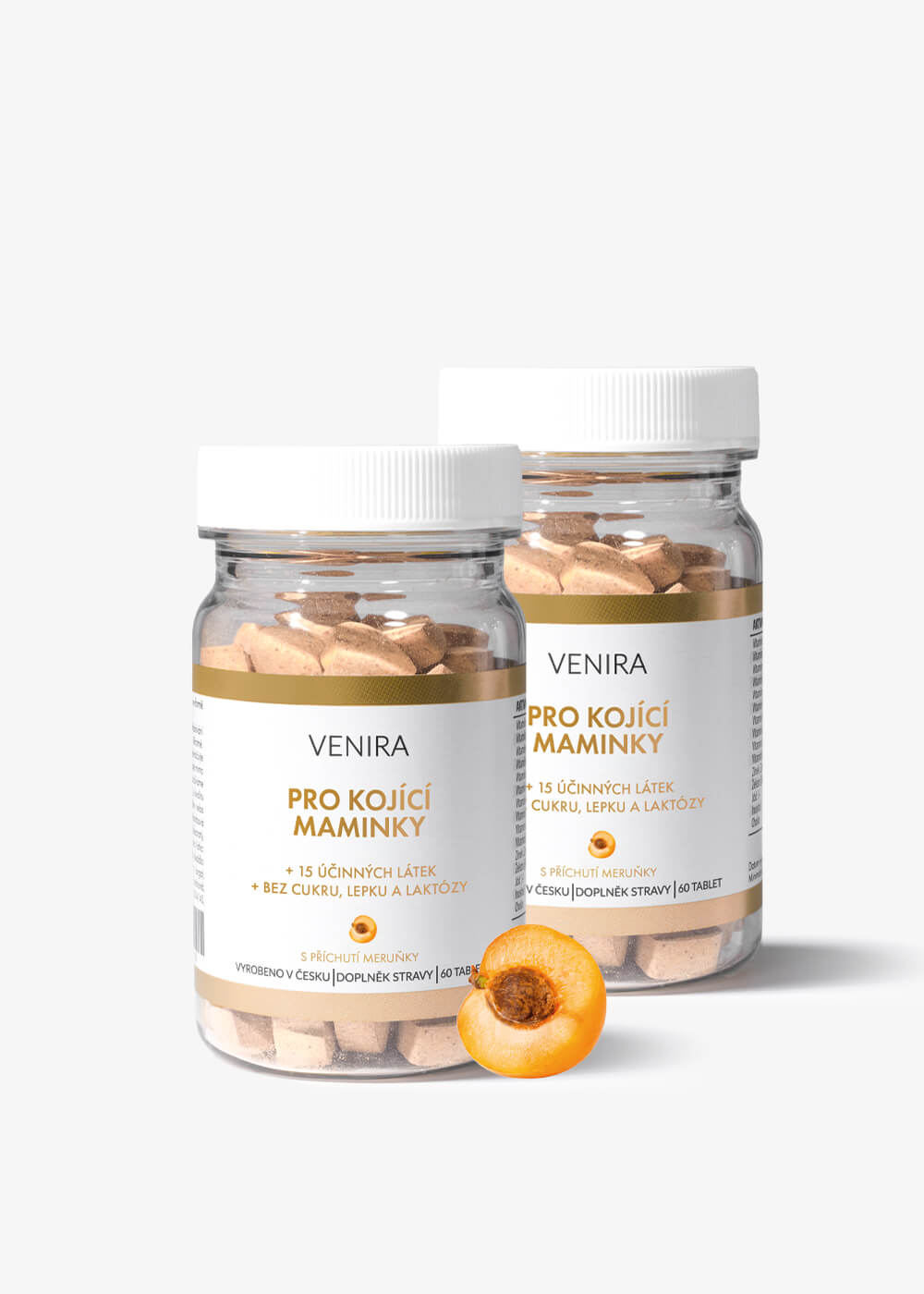 VENIRA vitamíny pre dojčiace ženy, príchuť marhuľa, 120 srdiečok marhuľa, 120 srdiečok