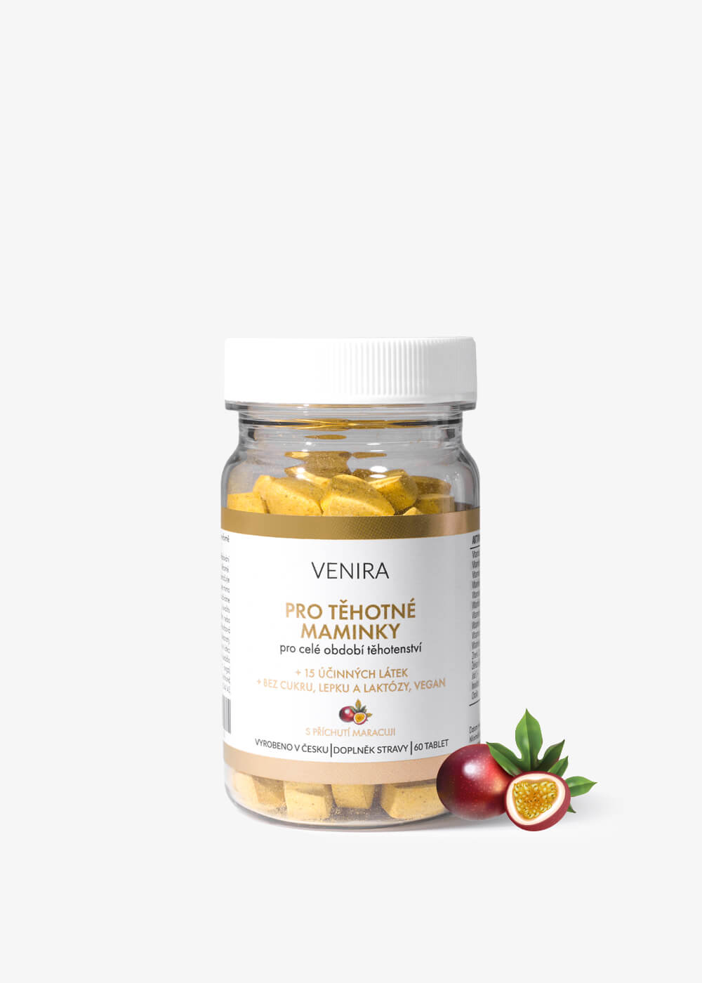 E-shop VENIRA vitamíny pre tehotné ženy, 1-3 trimester, maracuja, 60 srdiečok maracuja, 60 srdiečok