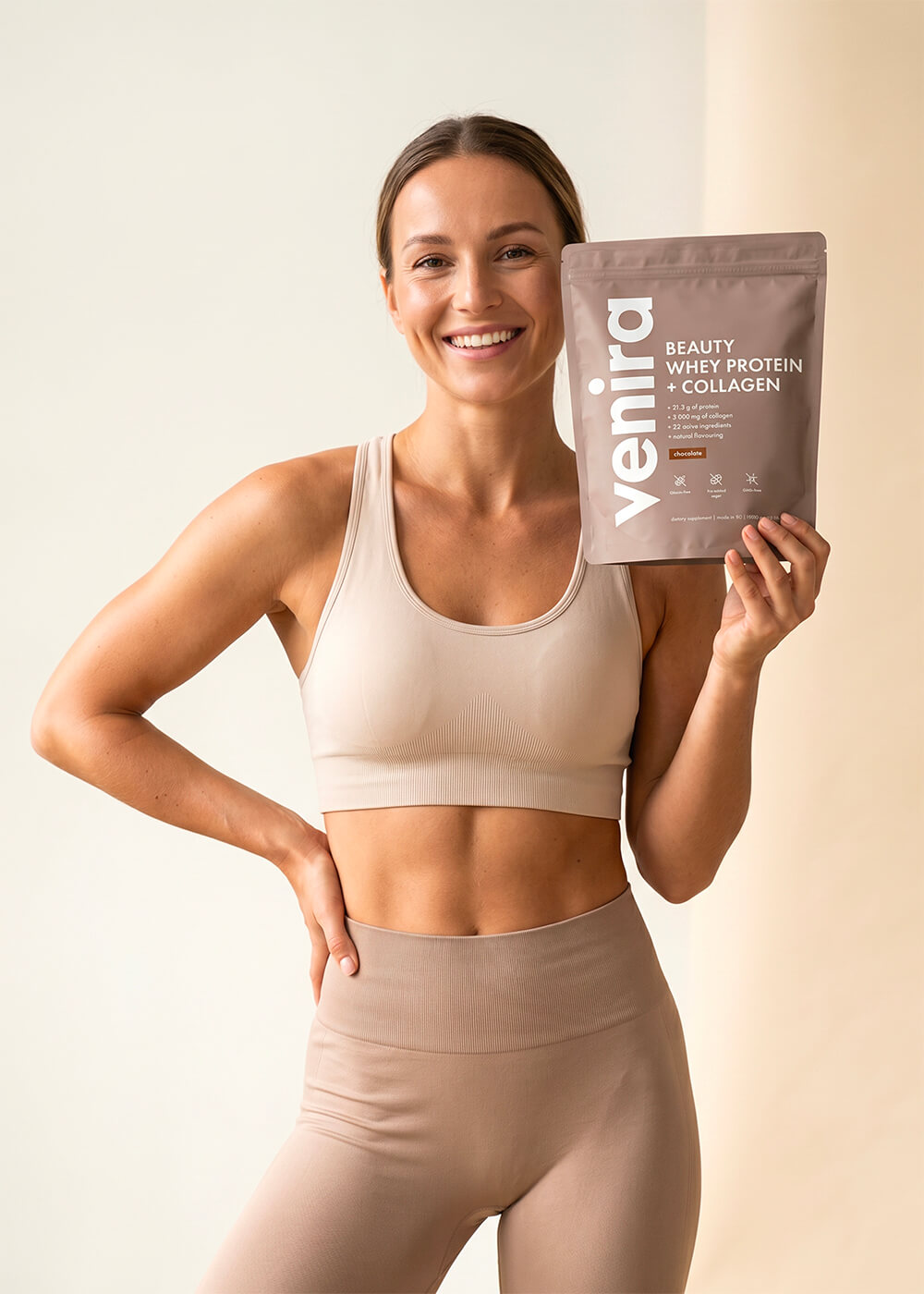 E-shop VENIRA beauty whey proteín s kolagénom, čokoláda, 1000 g čokoláda, 1000 g