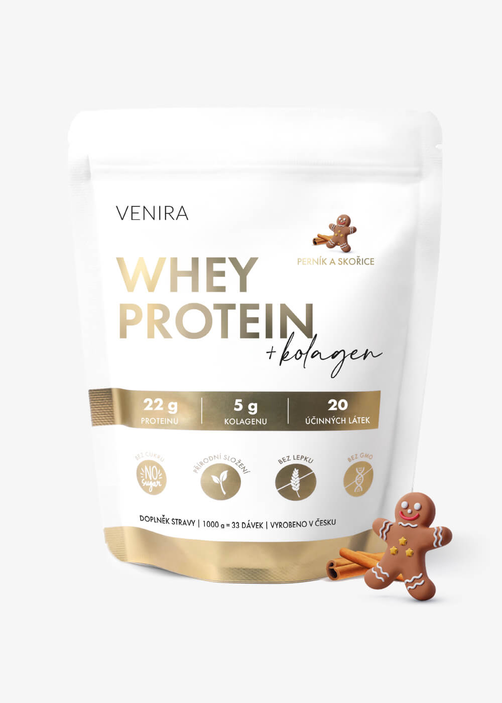 E-shop VENIRA whey proteín, perník-škorica, 1000 g perník-škorica, 1000 g