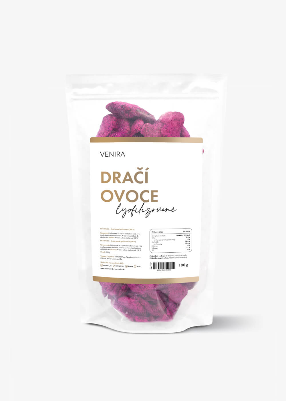 VENIRA lyofilizované dračie ovocie, 100 g 100 g