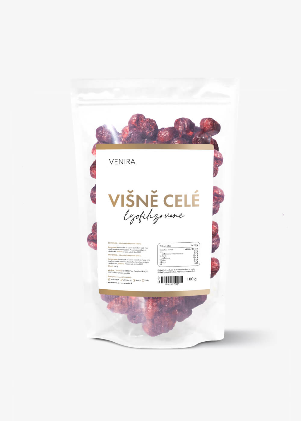 VENIRA lyofilizované višne, 100 g 100 g