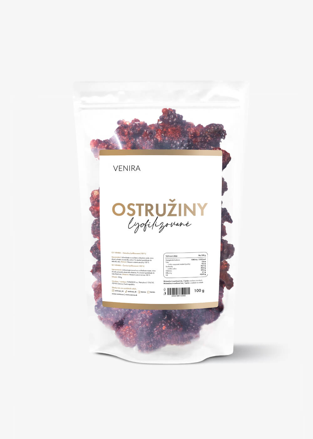 E-shop VENIRA lyofilizované černice, 100 g 100 g