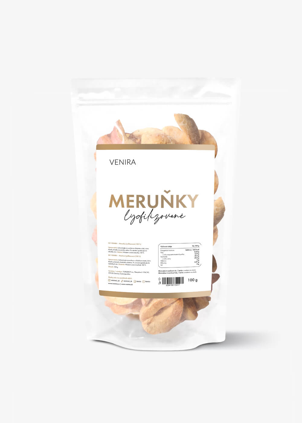 E-shop VENIRA lyofilizované marhule, 100 g 100 g