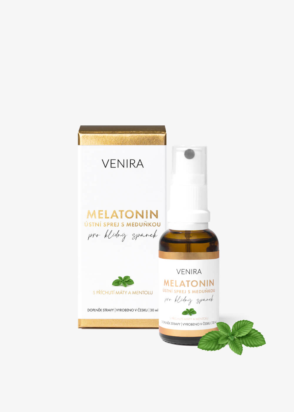 E-shop VENIRA ústny sprej s melatonínom a medovkou pre pokojný spánok, 30 ml 30 ml