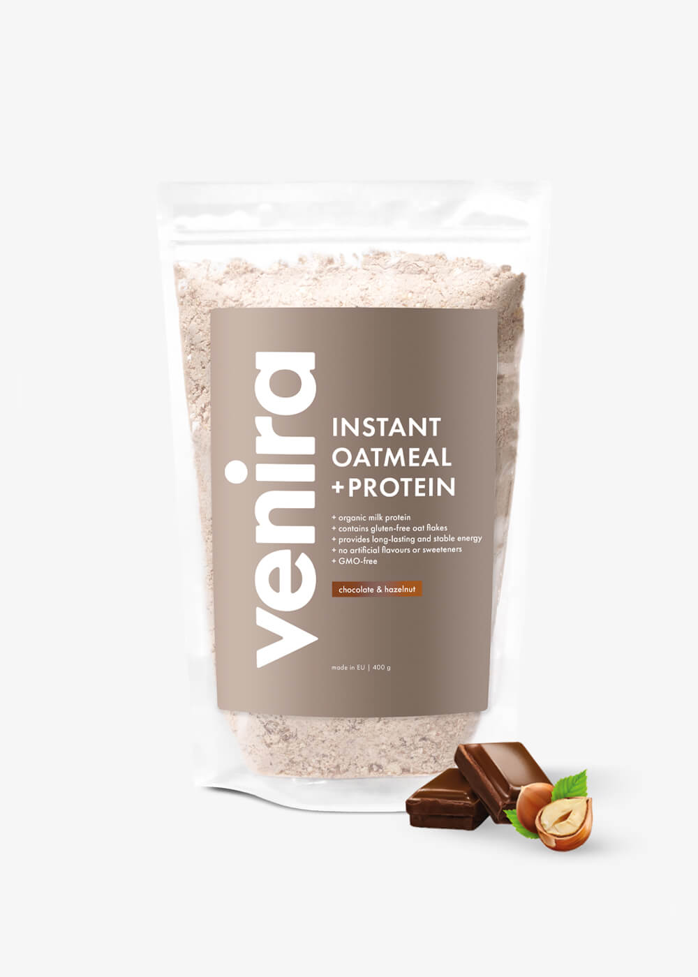 E-shop VENIRA minútová ovsená kaša s proteínom, deluxe chocolate & hazelnut, 400 g deluxe chocolate & hazelnut, 400 g