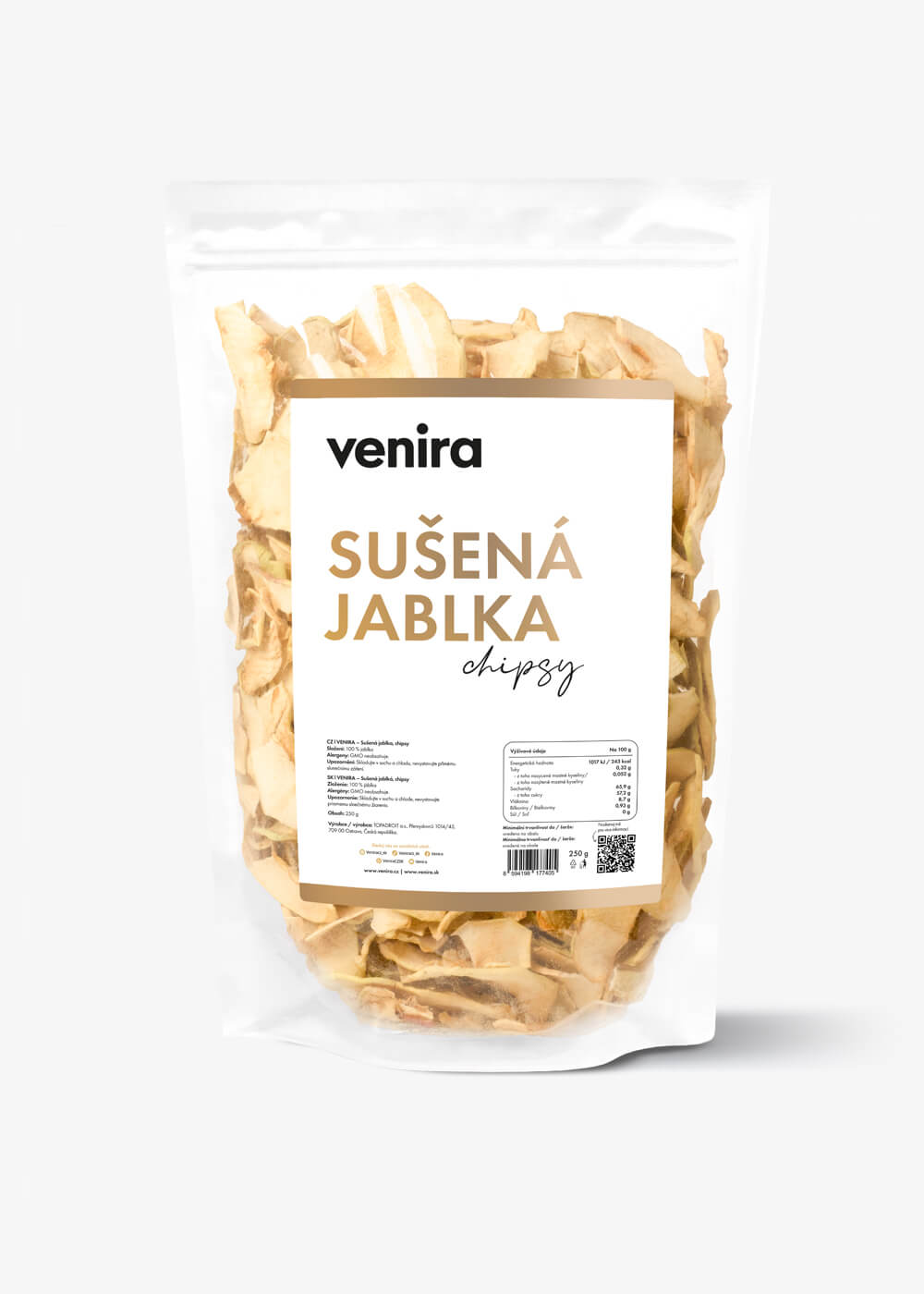 VENIRA sušené jablká, 250 g 250 g