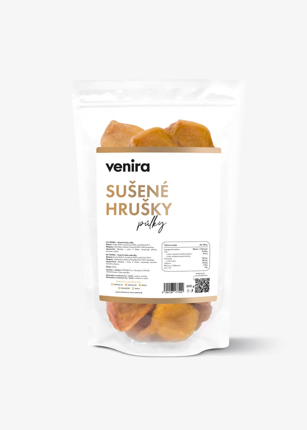 VENIRA sušené hrušky, 500 g 500 g