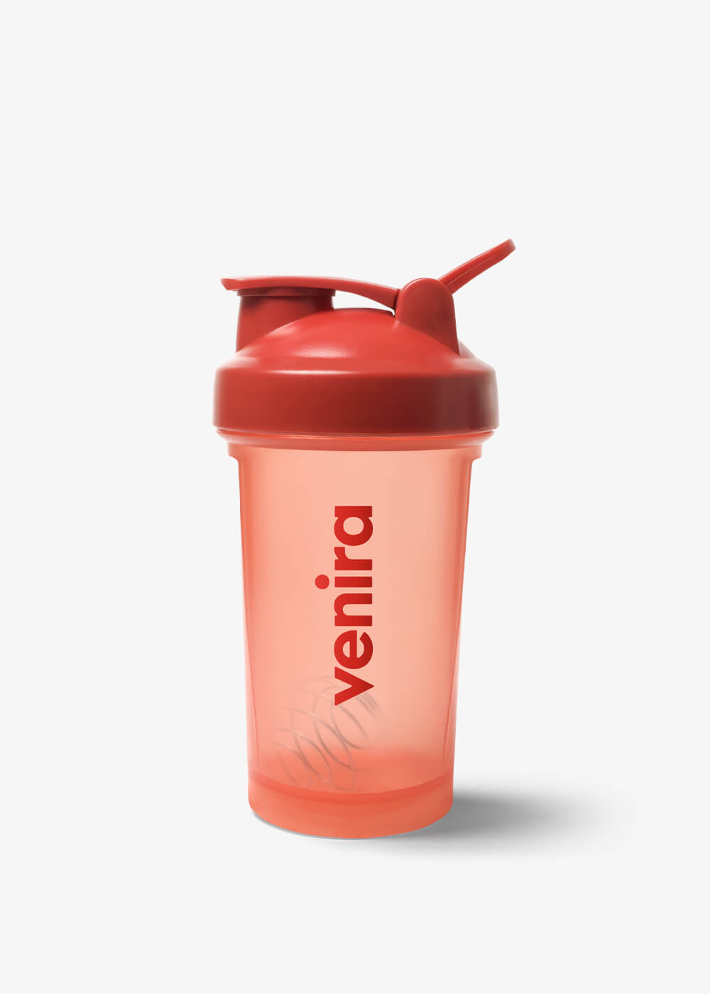 VENIRA shaker PRO s pútkom, svetlo červený, 400 ml 400 ml