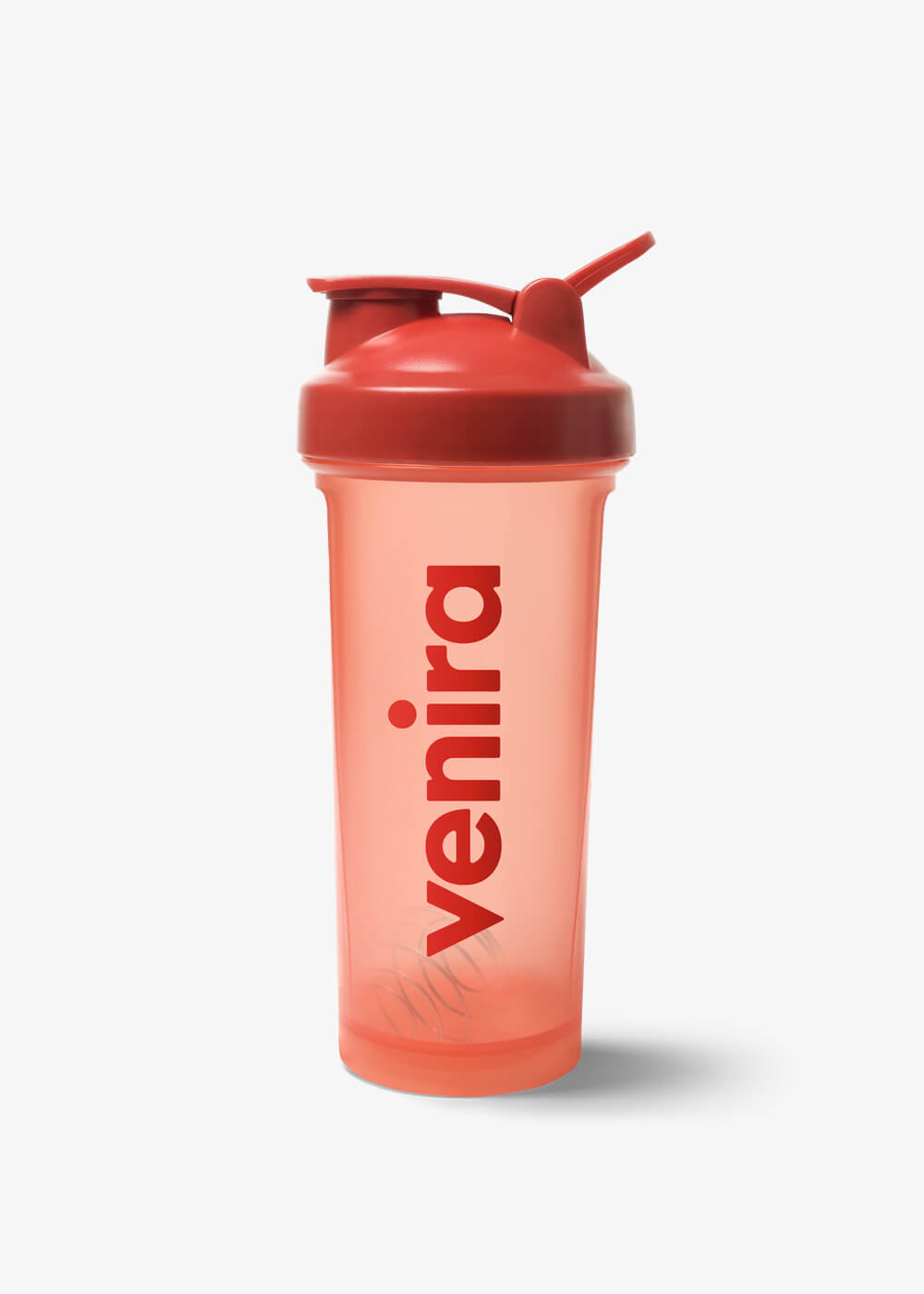VENIRA shaker PRO s pútkom, svetlo červený, 600 ml 600 ml