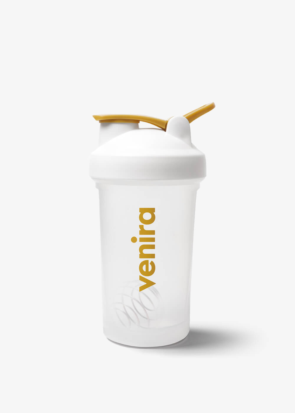 VENIRA shaker PRO s pútkom, bielo-zlatý, 400 ml 400 ml