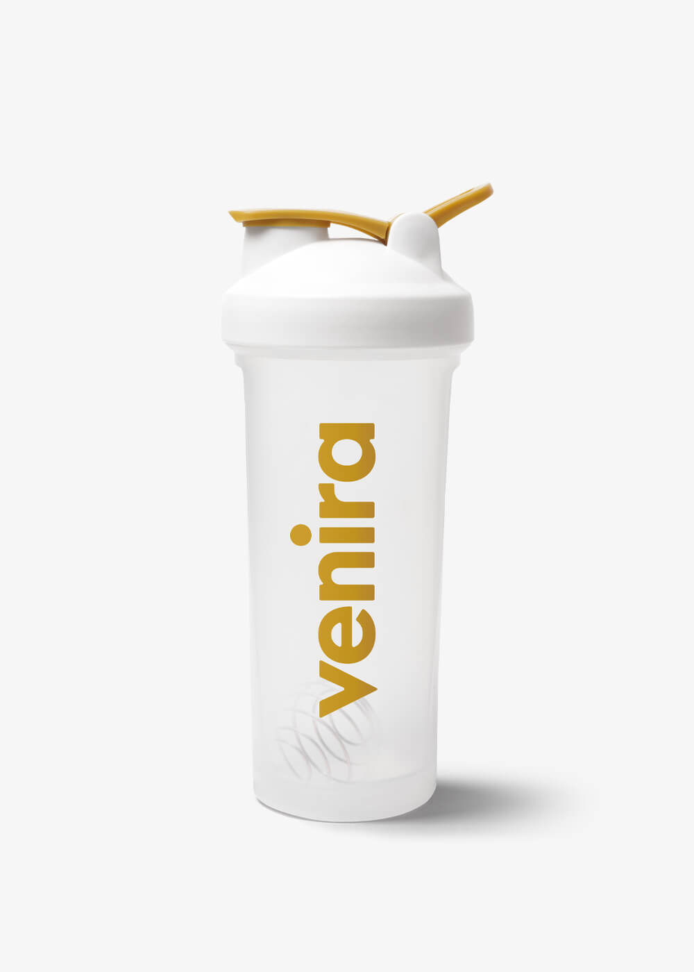 VENIRA shaker PRO s pútkom, bielo-zlatý, 600 ml 600 ml