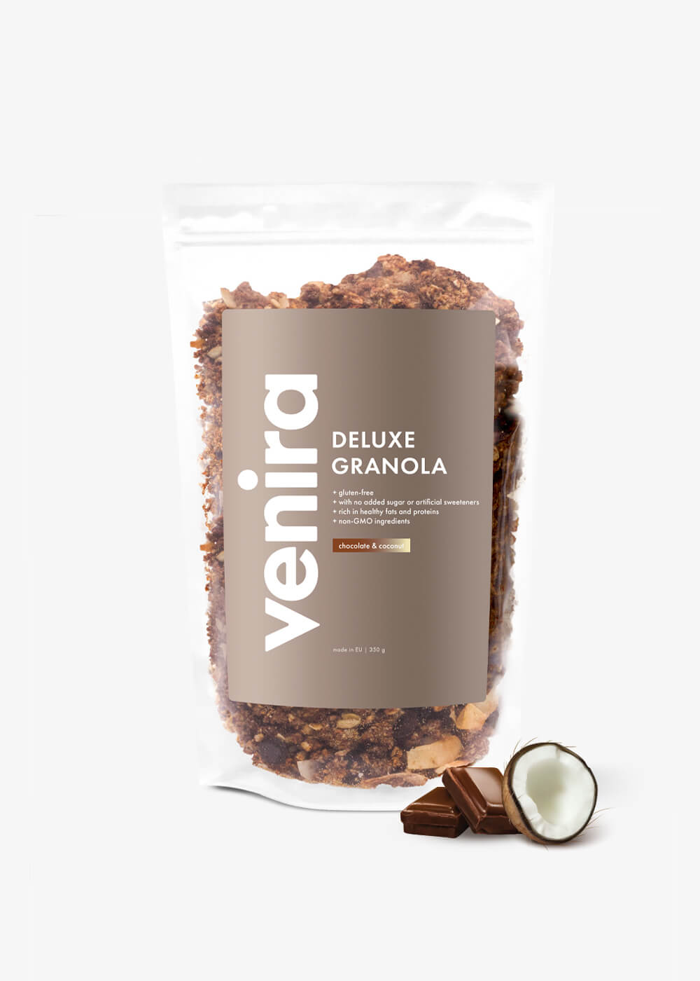 E-shop VENIRA deluxe granola, čokoláda a kokos, 350 g čokoláda a kokos, 350 g