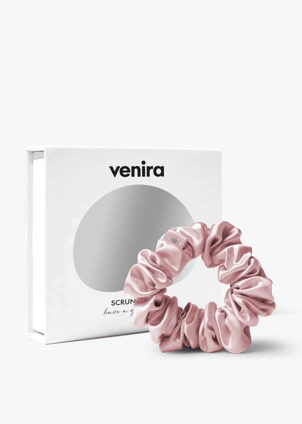VENIRA scrunchie hodvábna gumička, svetlo ružová svetlo ružová