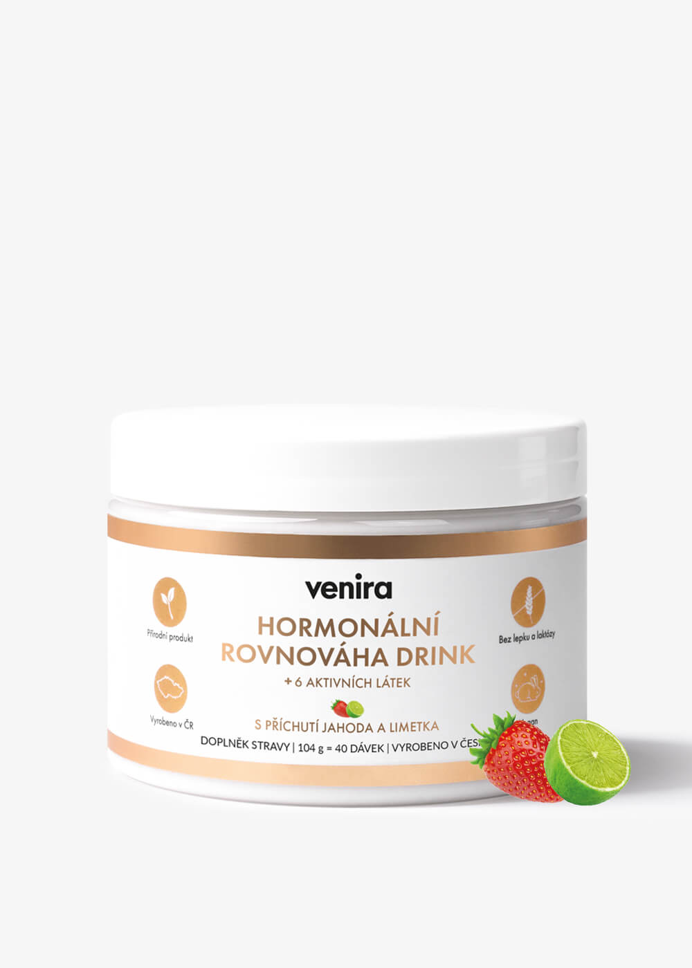 VENIRA hormonálna rovnováha drink, jahoda-limetka, 104 g jahoda-limetka, 104 g