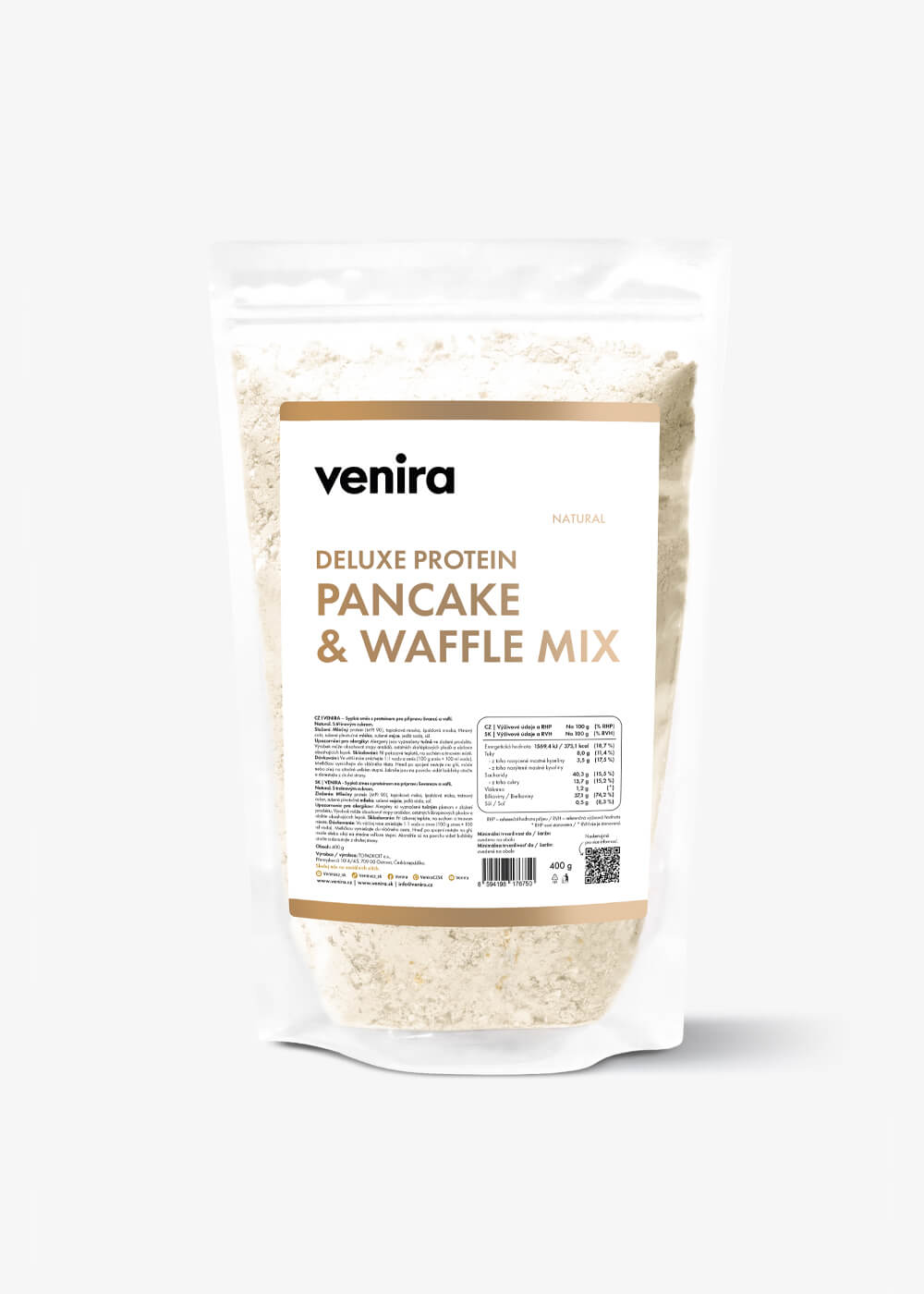VENIRA deluxe proteín pancake & waffle mix, natural, 400 g natural, 400 g