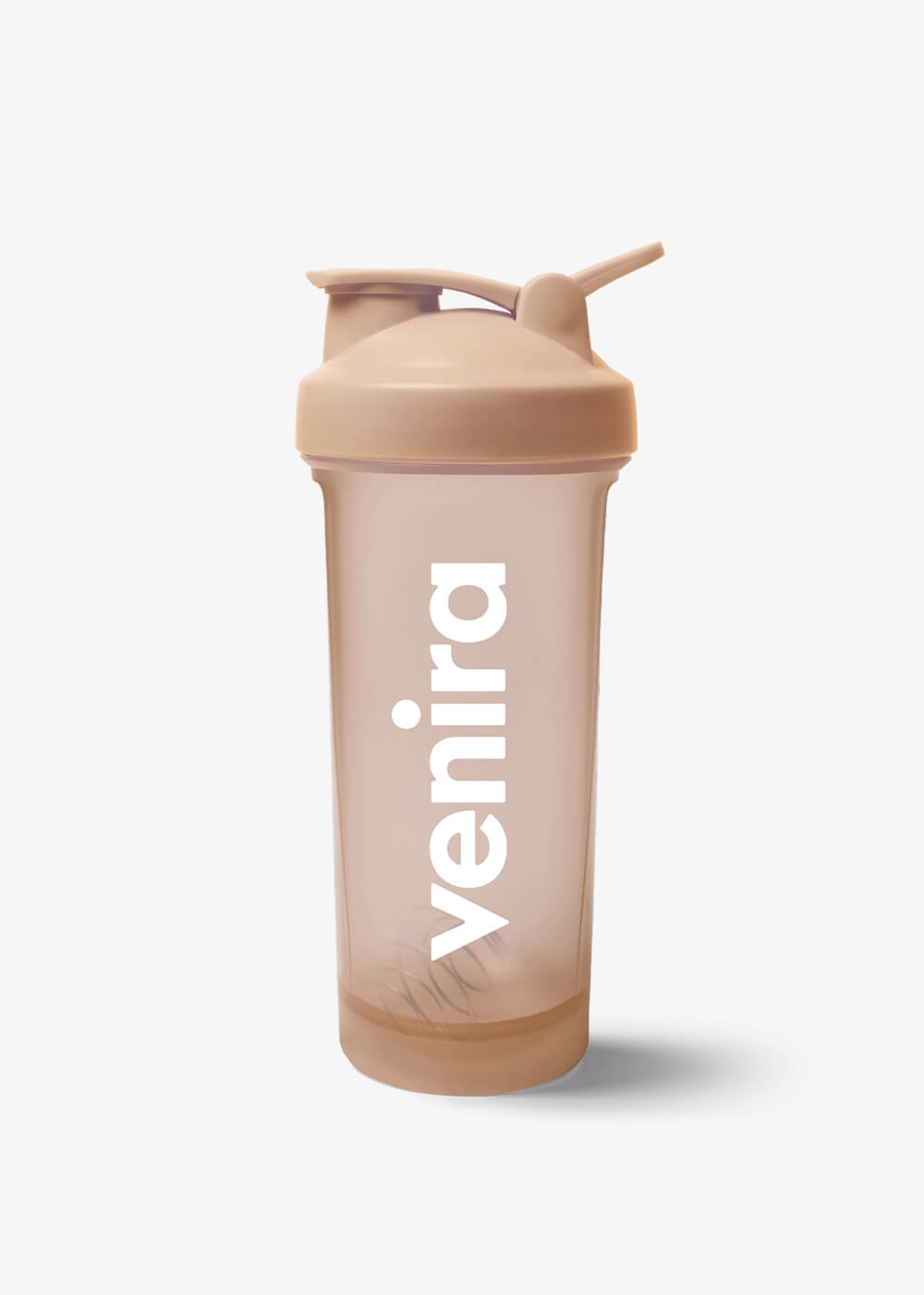 VENIRA shaker PRO s pútkom, svetlo hnedý - 600 ml 600 ml