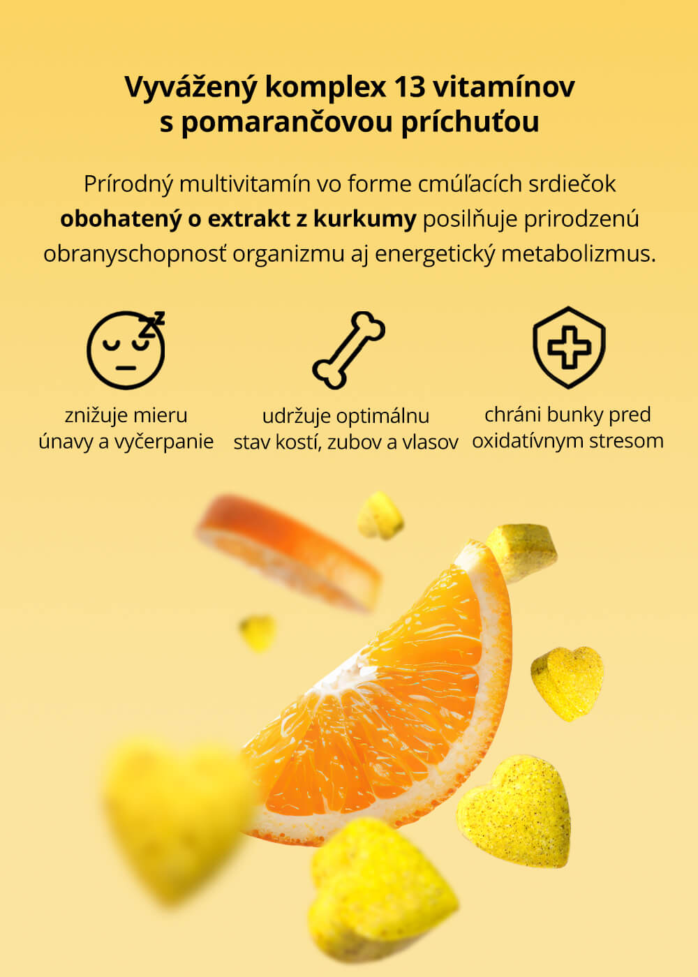 E-shop VENIRA multivitamin vo forme kociek - pomaranč, 90 kociek pomaranč, 90 kociek