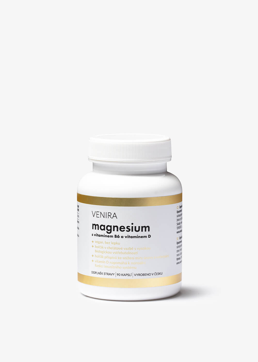 VENIRA magnézium s vitamínom B6 a vitamínom D, 90 kapsúl 90 kapsúl