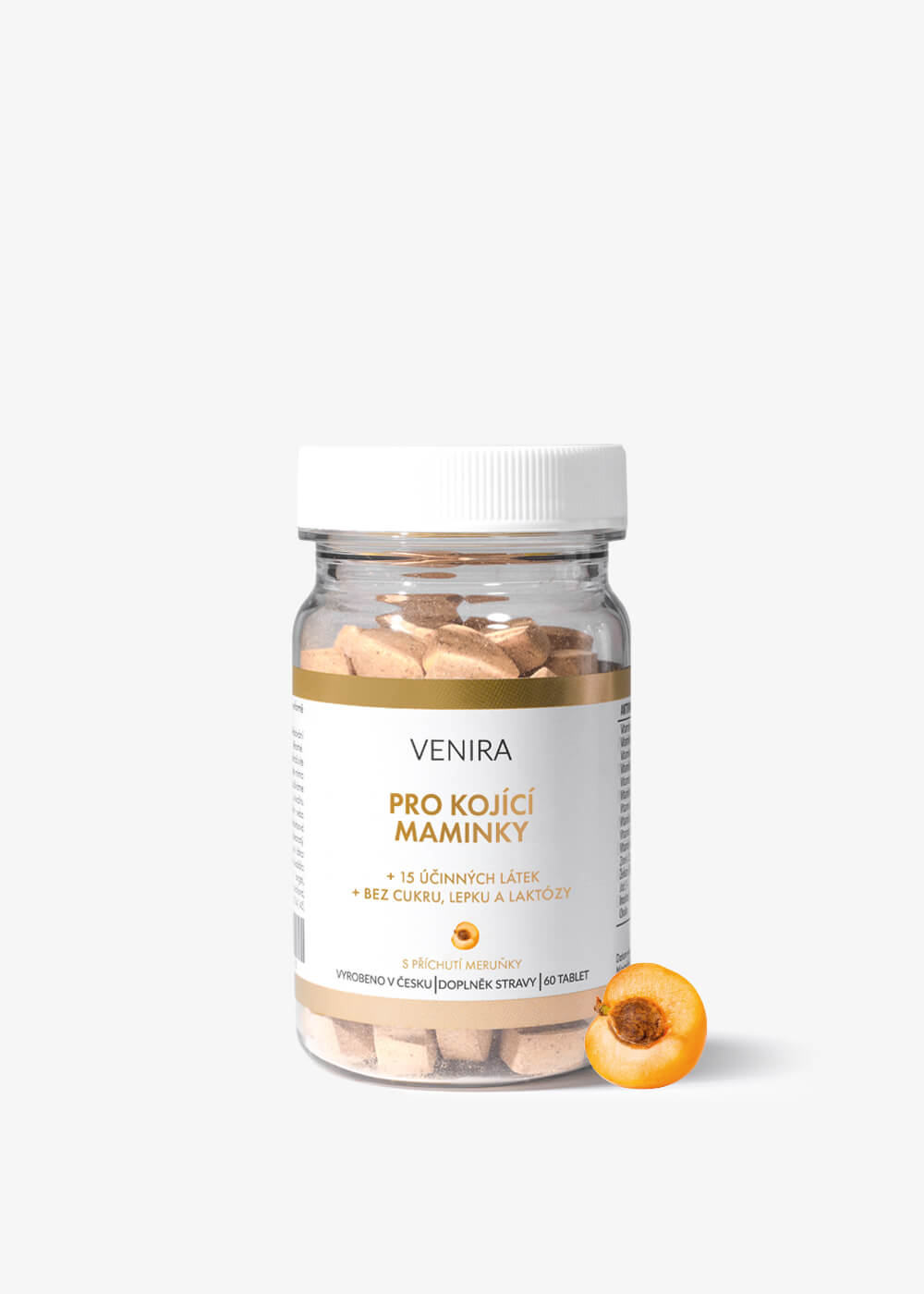 E-shop VENIRA vitamíny pre dojčiace ženy, príchuť marhuľa, 60 kociek marhuľa, 60 kociek