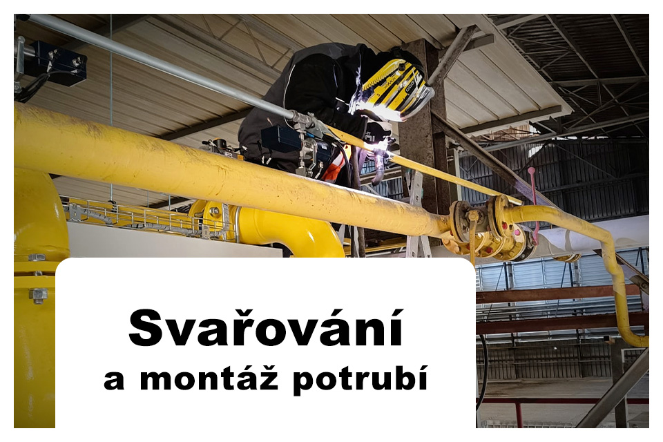 svařování tigem plynového potrubí