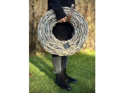 Šedý rustikální věnec "úzký"