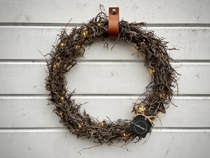 Minimalistický věnec s LED světýlky