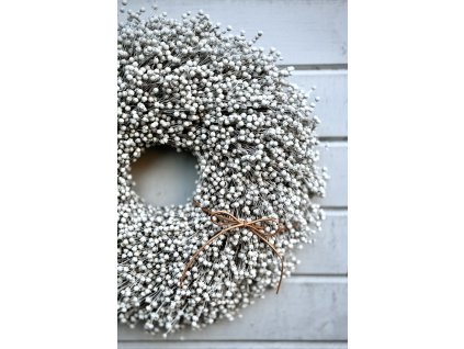 Lněný bělený věnec