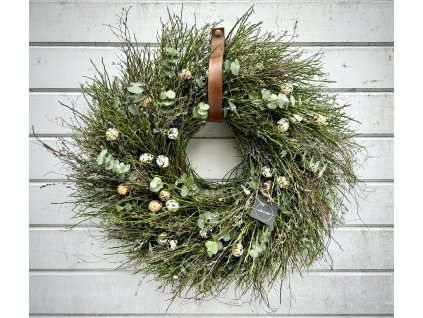 Velký jarní věnec s křepelčími vajíčky