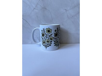 Hrnek - Černobílé květiny 330 ml