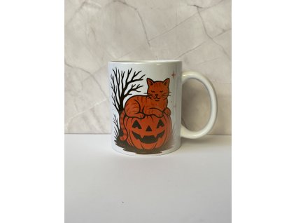 Hrnek - Halloween kočka 300 ml - tisková vada