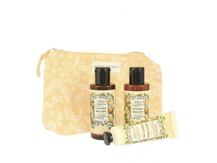 Panier Des Sens Orange Blossom dárková sada sprchový gel 70 ml + tělové mléko 70 ml + krém na ruce 30 ml