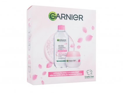 Garnier Skin Naturals Rose Cream denní pleťový krém Skin Naturals Rose Cream 50 ml + micelární voda Skin Naturals Micellar Cleansing Water All-In-1 400 ml dárková sada  Gift Set