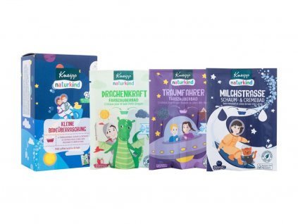 Kneipp Kids Small Bath Surprise sůl do koupele Dragon Power 40 g + sůl do koupele Dream Driver 40 g + pěna do koupele Milky Way 40 ml dárková sada