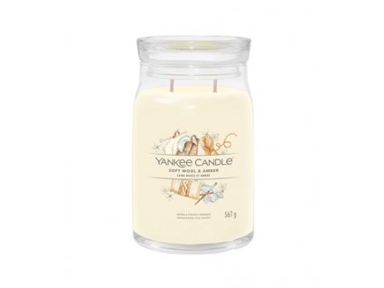 Yankee Candle Soft Wool & Amber signature svíčka velká 567 g