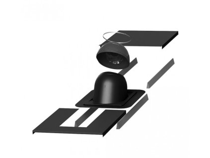 Průchodový prvek pro kulaté komíny - sada (Barva Černá, Průměr [mm] Ø 200–265)