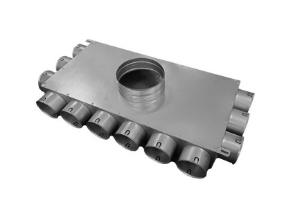 VentilaFlex distribuční box pro ohebné potrubí VentilaFlex ⌀ 75 mm (Model 10 výstupů (plochý box), Průměr potrubí [mm] Ø 200)