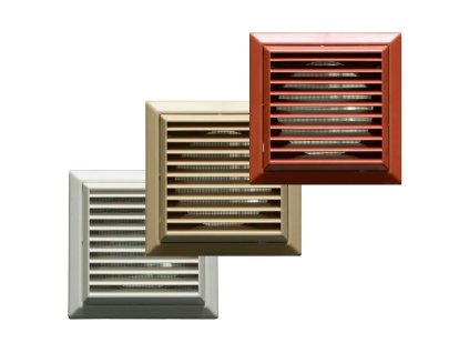 Větrací mřížka se síťkou proti hmyzu a přírubou (Barva Bílá, Průměr [mm] Ø 100 / 154 x 154)