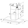 STILO GLASS SMART X/BK Komínová digestoř (Barva Nerez / černá, Šířka 60 cm, Výkon 290 | 460 | 610 | INT 710 m3/h)