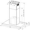 STILO GLASS SMART ISOLA X/BK A90 ostrůvkové (Barva Nerez / černá, Šířka 90 cm, Výkon 290 | 460 | 610 | INT 710 m3/h)