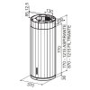 CORINTHIA ISOLA EV8 A37 Ostrůvková digestoř (Barva Tmavě šedá, Šířka 37 cm, Výkon 280 | 400 | 570 | INT 700 m3/h)