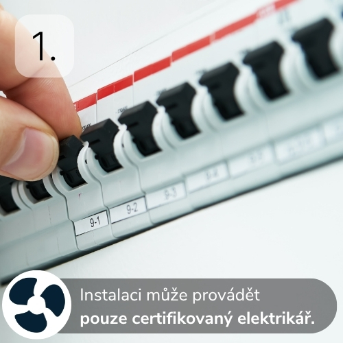 Instalace ventilátoru s časovým doběhem Instalace ventilátoru s časovým doběhem