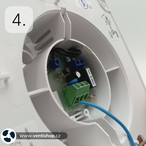 Instalace ventilátoru s časovým doběhem Instalace ventilátoru s časovým doběhem