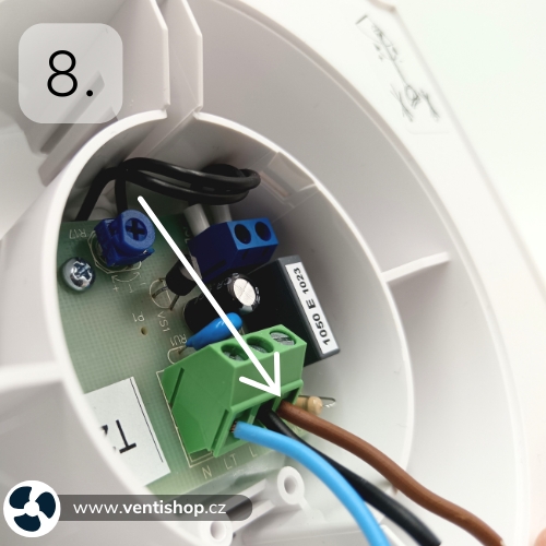 Instalace ventilátoru s časovým doběhem Instalace ventilátoru s časovým doběhem