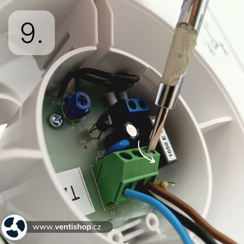 Instalace ventilátoru s časovým doběhem Instalace ventilátoru s časovým doběhem