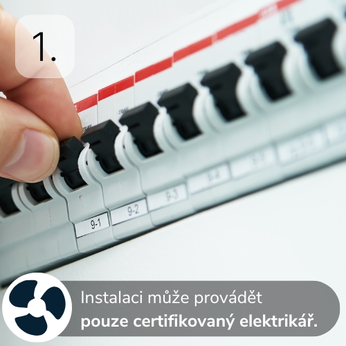 Instalace ventilátoru bez časového doběhu Instalace ventilátoru bez časového doběhu