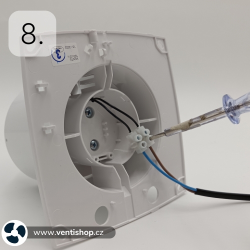 Instalace ventilátoru bez časového doběhu Instalace ventilátoru bez časového doběhu
