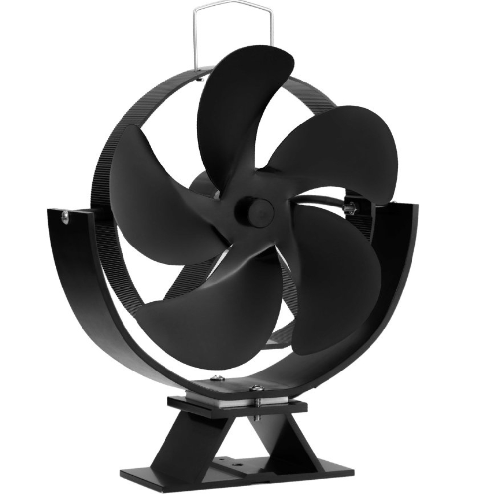 FLAMINGO ventilátor na kamna pětilopatkový naklápěcí, černý