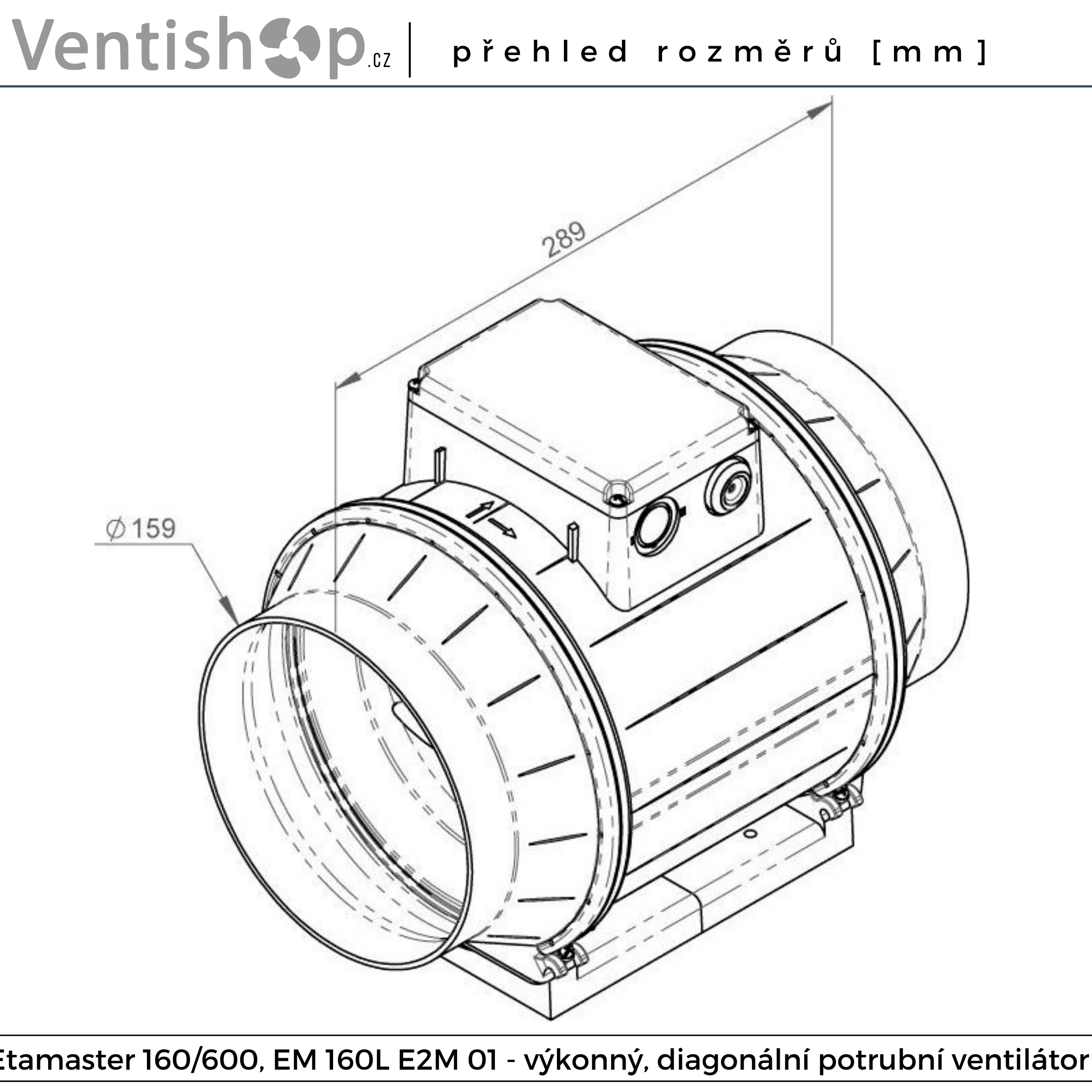 Výkonnostní graf potrubního ventilátoru