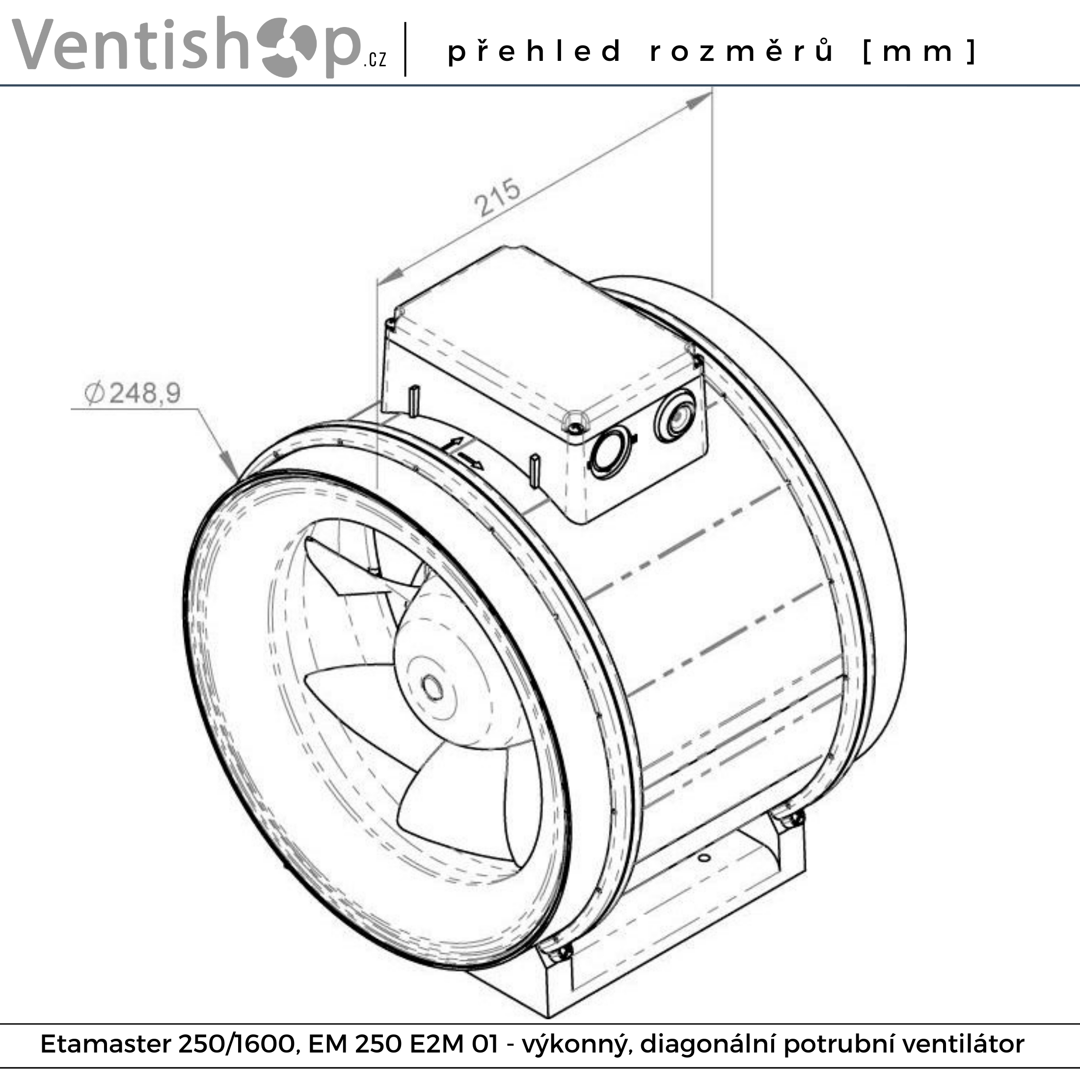 Výkonnostní graf potrubního ventilátoru
